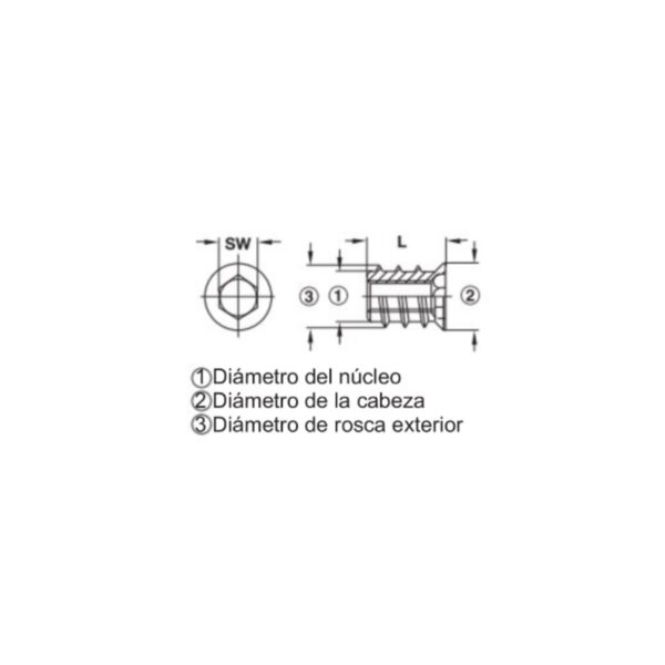 Manguito de Acero,glav. p.enr M6/10x13mm
