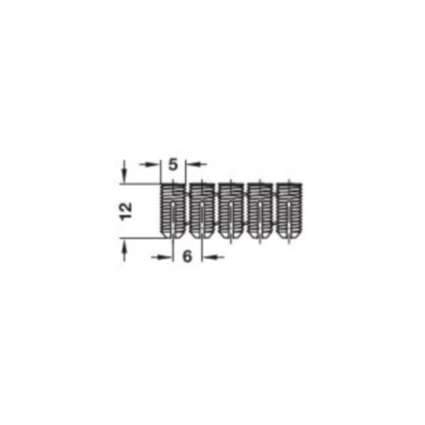 Manguito expansible Polia. Ø5x12mm p/torn.Madera
