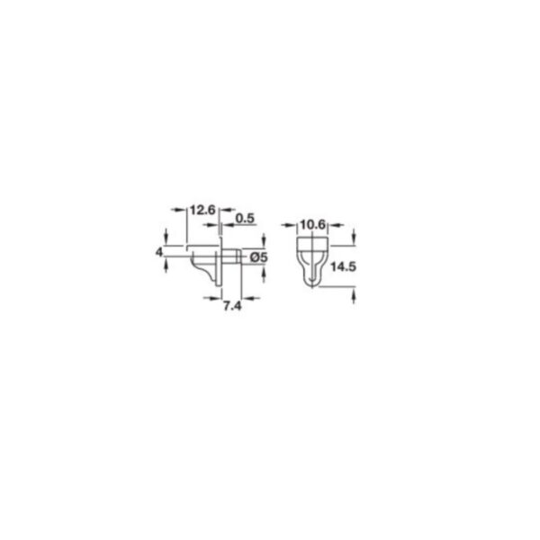 Soporte p.estantes Plas.transp. 5mm