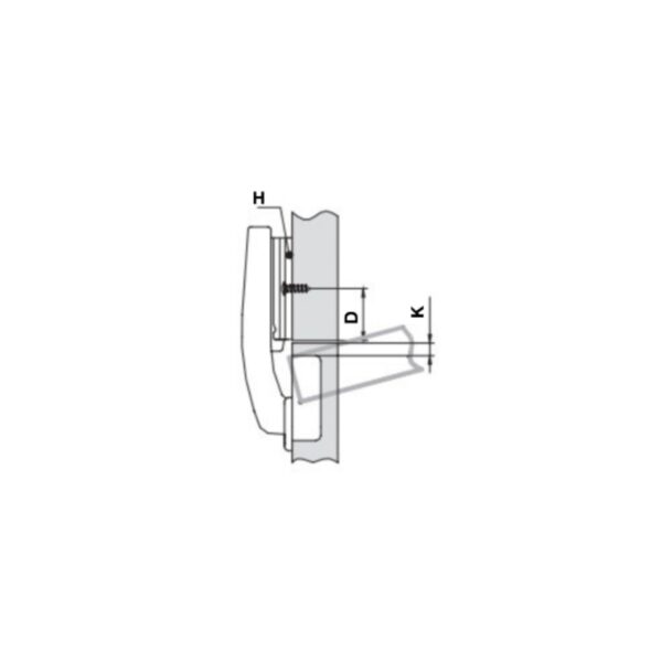 Bisagra HAFELE 95°cierr.auto.p.pilastra CLIP Ø35 (sin base)