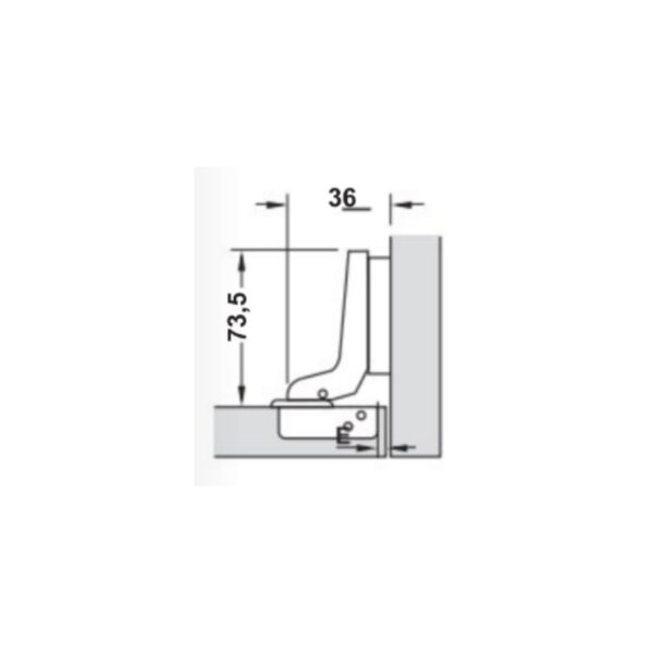 Bisagra HAFELE.TP C.17 s.resorte CLIP 110° Ø35 (sin base)