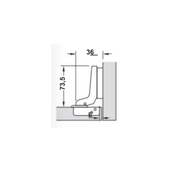 Bisagra HAFELE.TP C.17 s.resorte CLIP 110° Ø35 (sin base)