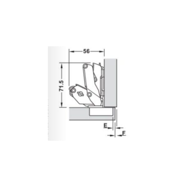 Bisagra HAFELE 155° C.0 cierr.auto.CLIP Ø35 (sin base)