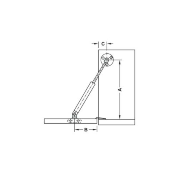 Pistón a gas HAFELE puerta abajo(INVERTIDO) 80N