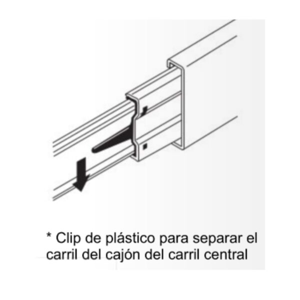 Guía Hafele Telescópica Sobre Ext.30kg 300mm Galvanizada.