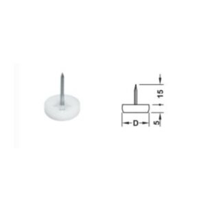 Patin Plastico p/clavar 18mm blanco